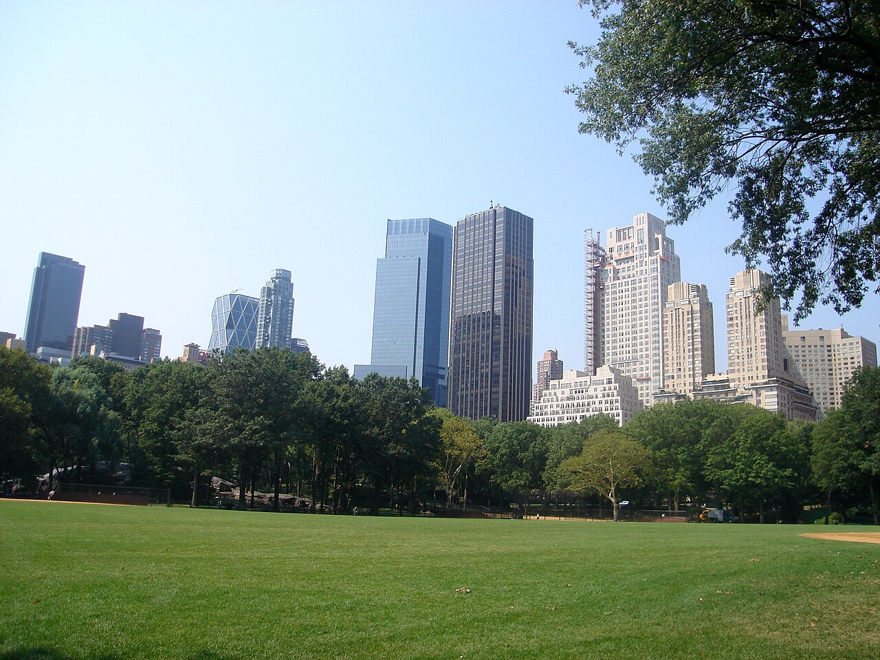 Trees and the Manhattan skyline seen from Central Park